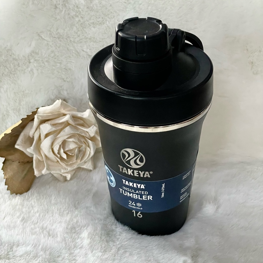 New w/tag TAKEYA INSULATED TUMBLER w/agitator Leak Proof Spout•Stays Cold 24 hrs